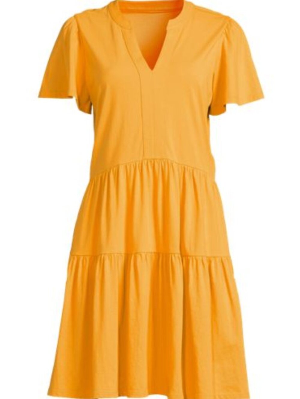 Lands End Women's Plus Size Cotton Jersey Tiered Mini Dress NWOT with pockets